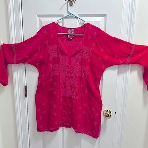 Gorgeous Johnny Was hot pink tunic!